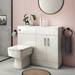 Valencia Slimline Combination Basin & Toilet Unit - White Gloss - (1000 x 305mm) profile small image view 6 