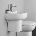 Britton Bathrooms - Compact Washbasin with Round Semi Pedestal - 3 Size Options profile small image view 2 