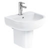 Britton Bathrooms - Compact Washbasin with Round Semi Pedestal - 3 Size Options profile small image view 1 