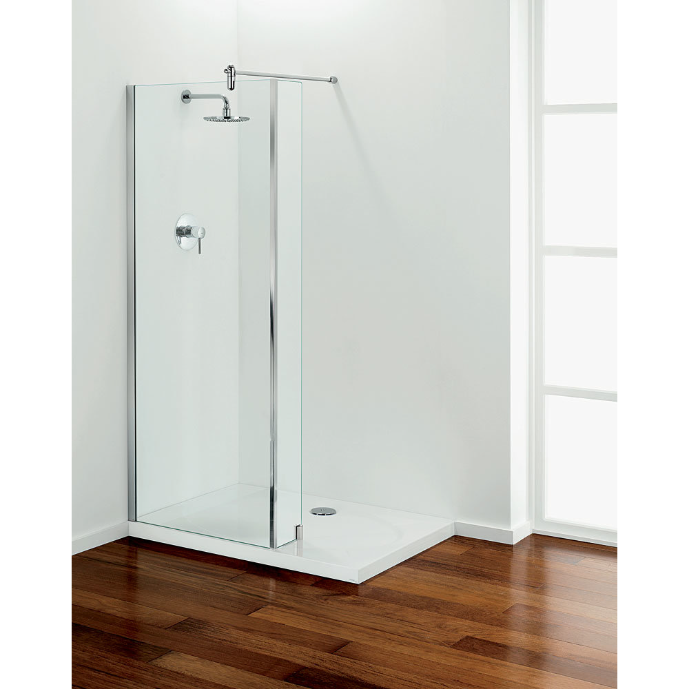 Coram Tube 200mm Return Glass Shower Panel Victorian Plumbing.co.uk