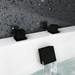 Arezzo Square Matt Black 3/4" Deck Bath Side Valves (Pair) profile small image view 2 