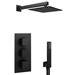 Arezzo Matt Black Square Triple Thermostatic Shower Pack with Head + Handset profile small image view 5 