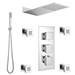 Modern Square Triple Valve with Diverter, Thin Fixed Shower Head, 4 Body Jets + Handset profile small image view 3 