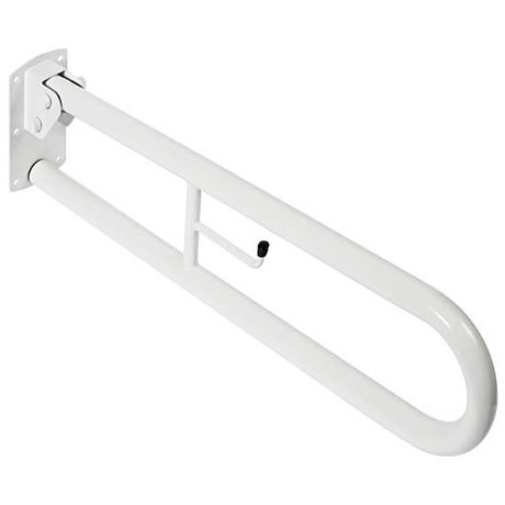 Twyford Disability Hinged Support Rail & Toilet Roll Holder - White