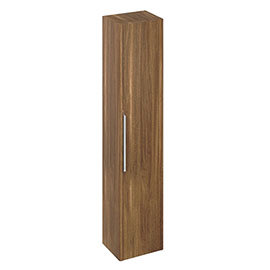 Britton Shoreditch Wall-Hung Tall Cabinet with Chrome Handle - Caramel