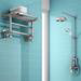 Chatsworth Traditional 300 x 500mm Chrome Heated Towel Rail Shelf profile small image view 2 