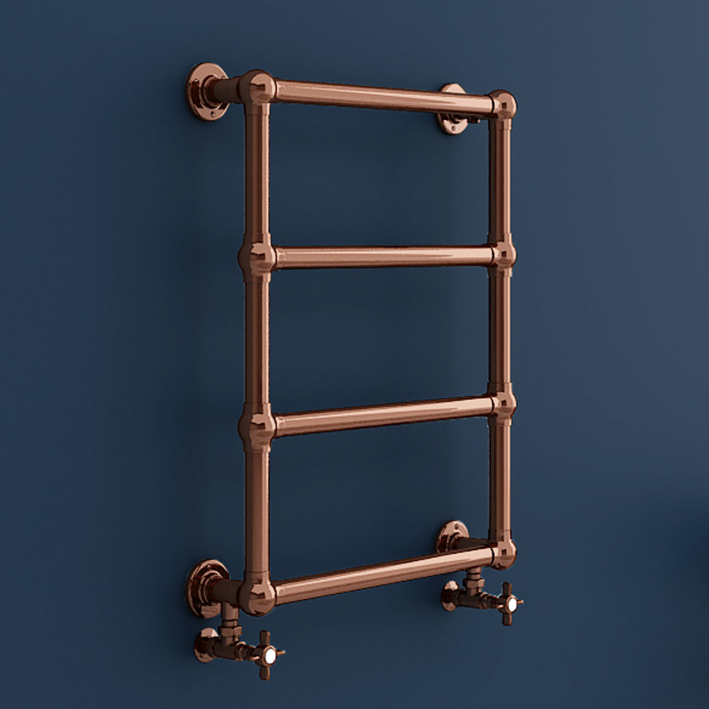 Bloomsbury Copper 498 x 748mm Wall Mounted Towel Rail Victorian