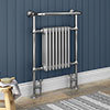 Savoy Light Grey Traditional Heated Towel Rail Radiator profile small image view 1 