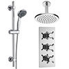 Minimalist Concealed Shower Valve w/ Slide Rail Kit & Ceiling Mounted Fixed Head profile small image view 1 