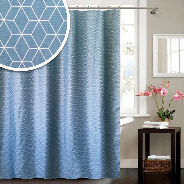 Blue Helix Shower Curtain