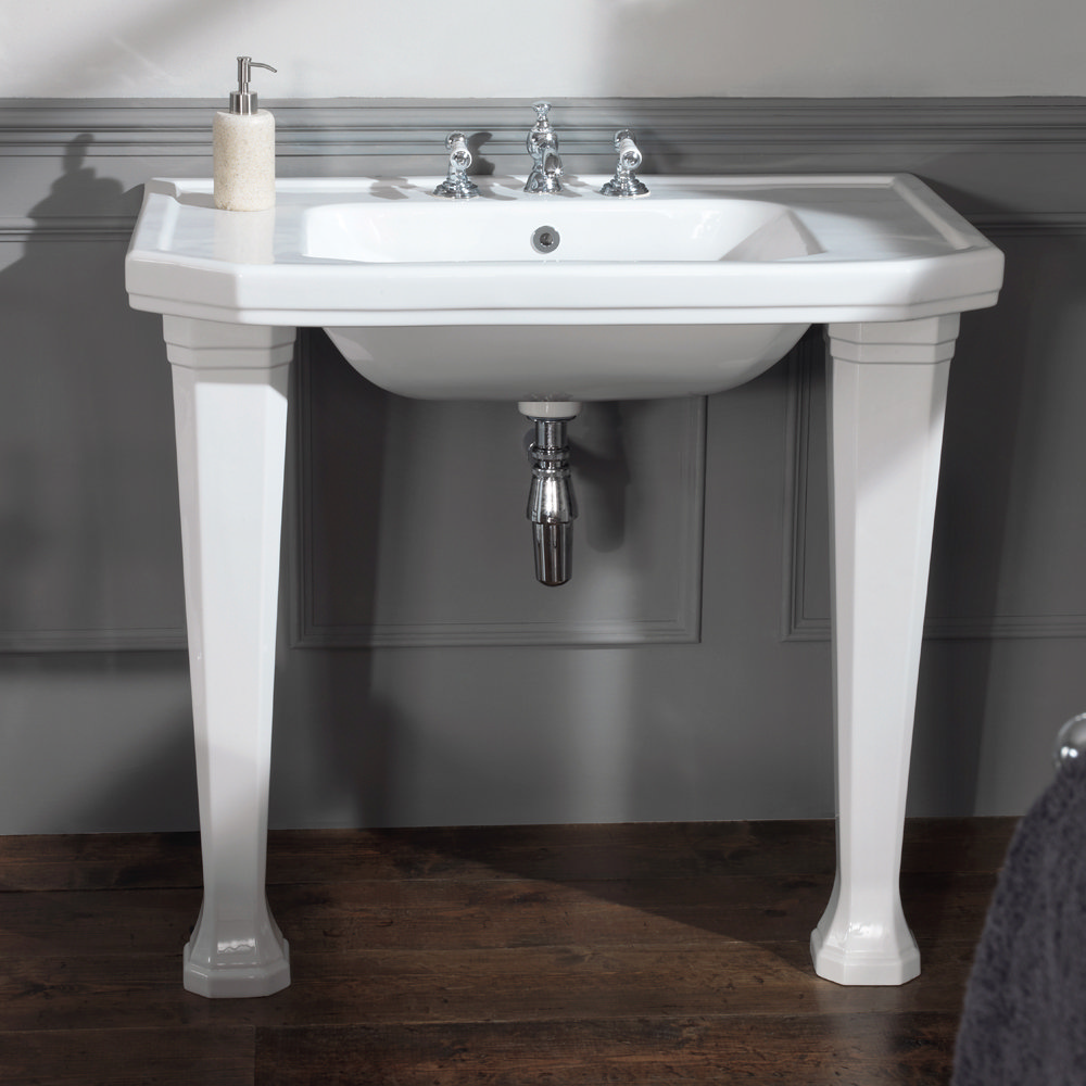 Silverdale Empire Art Deco 920mm Console Basin With Legs Online