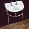 Silverdale Victorian Cloakroom Basin with Chrome Stand (530mm Wide - 2 Tap Hole) profile small image view 1 