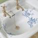 Silverdale Victorian Blue Garden Pattern 635mm Wide Basin with Full Pedestal profile small image view 2 
