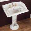 Silverdale Victorian Garden Pattern 635mm Wide Basin with Full Pedestal profile small image view 1 