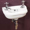 Silverdale Victorian Micro Cloakroom Basin - 400mm Wide profile small image view 1 