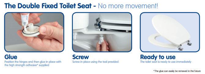 For double fixing glue and screw the toilet seat