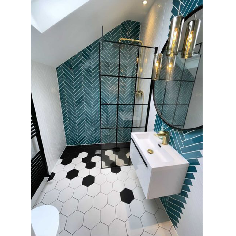 Modern Bathroom with hexagon tiles