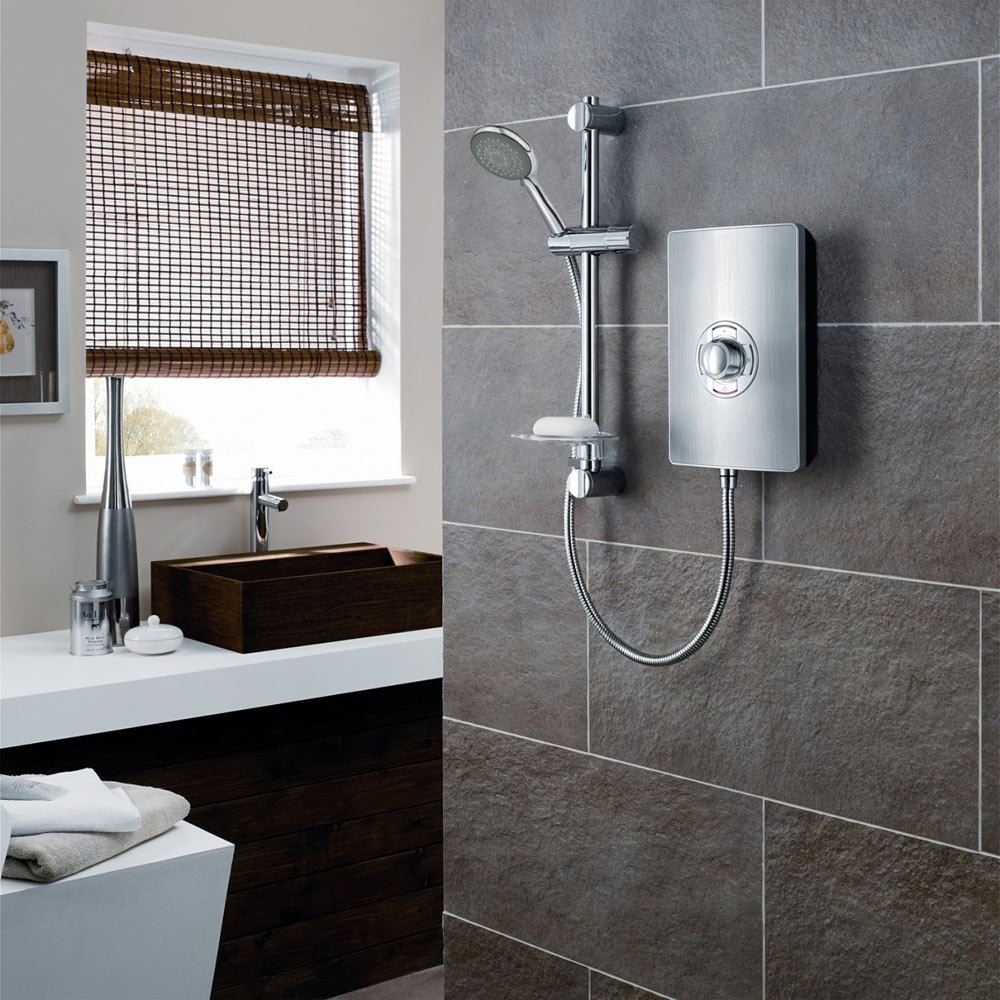 Square Single Ended Shower Bath Pack (Inc. Triton Aspirante 9.5kw