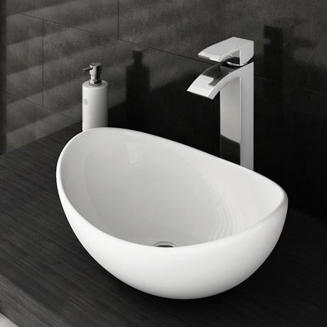 Summit High Rise Waterfall Basin Mixer with Oval Counter Top Basin