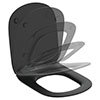Ideal Standard Tesi Silk Black Soft Close Thin Toilet Seat & Cover profile small image view 1 