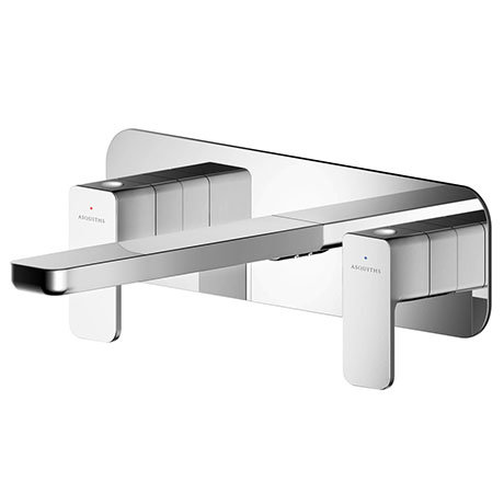 Asquiths Tranquil Wall Mounted Basin Mixer (3TH) With Backplate - TAD5115