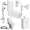 Toreno B-Shaped Complete Modern Bathroom Package profile small image view 1 