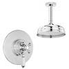 Lancaster Traditional Dual Concealed Thermostatic Shower Valve + Ceiling Mounted 8" Rose profile small image view 1 