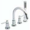 Hudson Reed - Tec Lever 4 Tap Hole Bath Mixer with swivel spout, shower kit & hose retainer profile small image view 1 