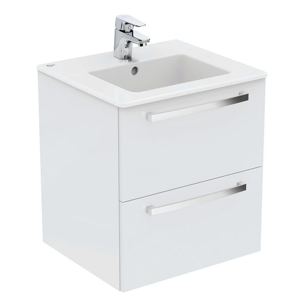 Ideal Standard Tempo 600mm Gloss White 2 Drawer Wall Hung Vanity Unit