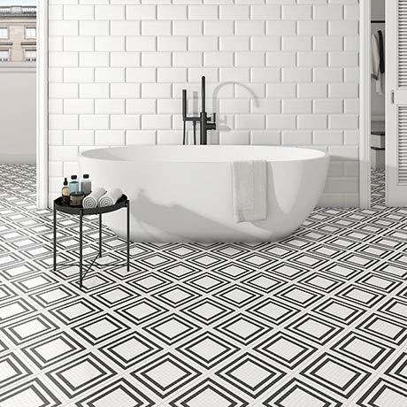 Tetra Grid Wall And Floor Tiles 200 X, Contemporary Bathroom Tiles Uk