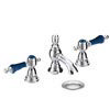 Heritage Glastonbury Midnight Blue 3 Hole Basin Mixer with Pop-up Waste - TGRBL06 profile small image view 1 