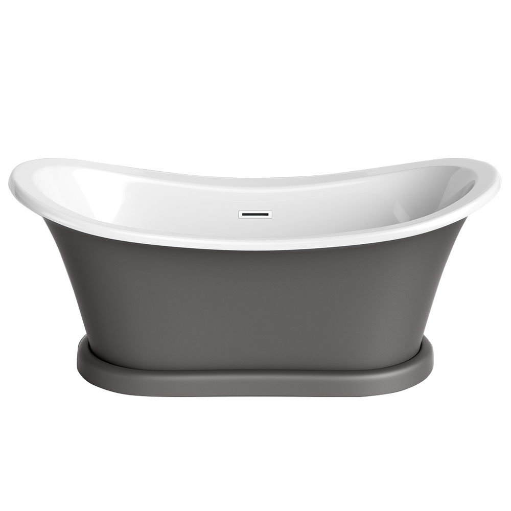 Trafalgar Grey 1685 x 745 Double Ended Slipper Roll Top Bath