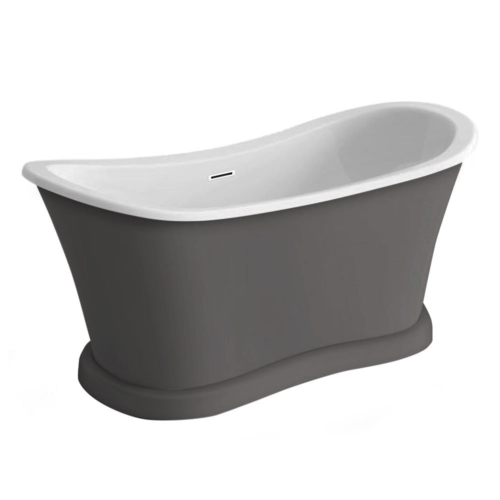 Trafalgar Grey 1685 x 745 Double Ended Slipper Roll Top Bath