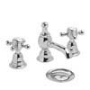 Heritage - Hartlebury 3 Hole Basin Mixer with Pop-up Waste - Chrome - THRC06 profile small image view 1 