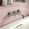 Venice Modern 3TH Round Wall Mounted Bath Filler - Chrome profile small image view 1 