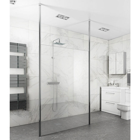 Toronto 700mm Wet Room Screen 2 Ceiling Poles Victorian Plumbing Uk - Glass Shower Screen Floor To Ceiling Toronto 700mm Wet Room Screen 2 Ceiling Poles Victorian Plumbing Uk - Glass Shower Screen Floor To Ceiling