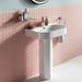 Britton Bathrooms Trim 600mm 1TH Basin with Full Pedestal profile small image view 2 