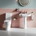 Britton Bathrooms Trim 600mm 1TH Basin with Full Pedestal profile small image view 3 