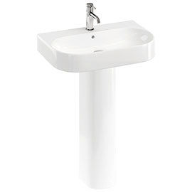Britton Bathrooms Trim 600mm 1TH Basin with Full Pedestal