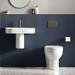 Britton Bathrooms Trim 600mm 1TH Basin with Semi Pedestal profile small image view 2 