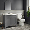 Trafalgar 810 Grey Marble Sink Vanity Unit + Toilet Package profile small image view 1 