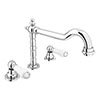 Chatsworth 1928 Traditional 3TH White Lever Basin Mixer Tap with Swivel Spout + Waste Small Image