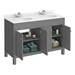 Trafalgar 1200mm Grey Double Basin Vanity Unit with White Marble Basin Top profile small image view 3 