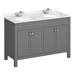 Trafalgar 1200mm Grey Double Basin Vanity Unit with White Marble Basin Top profile small image view 2 