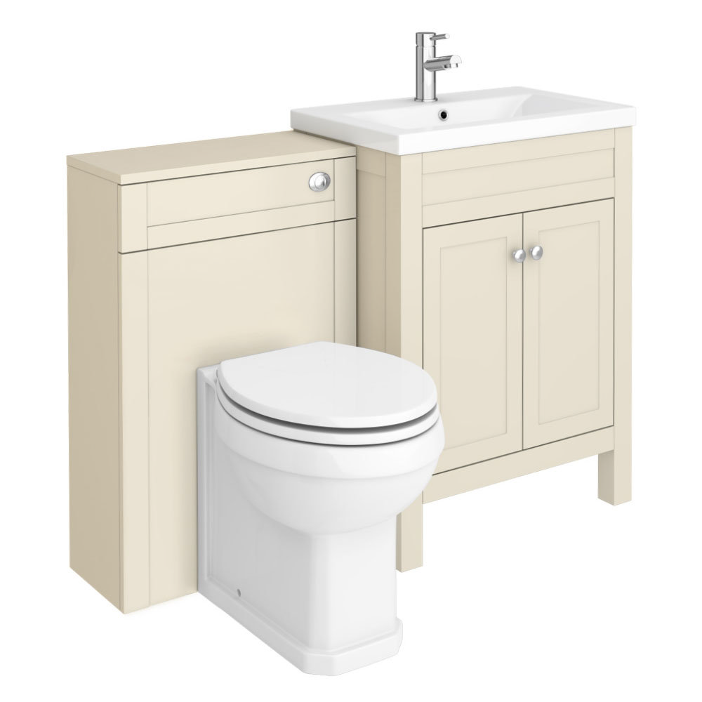 Trafalgar Cream Sink Vanity Unit + Toilet Package | Victorian Plumbing UK