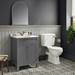 Trafalgar 610mm Grey Vanity Unit with White Marble Basin Top profile small image view 3 