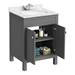 Trafalgar 610mm Grey Vanity Unit with White Marble Basin Top profile small image view 2 