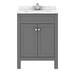 Trafalgar 610mm Grey Vanity Unit with White Marble Basin Top profile small image view 4 