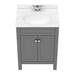 Trafalgar 610mm Grey Vanity Unit with White Marble Basin Top profile small image view 7 