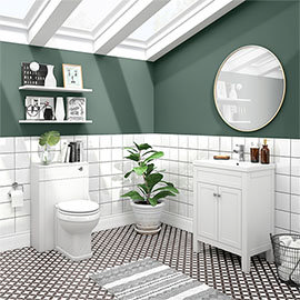 Trafalgar White Sink Vanity Unit + Toilet Package